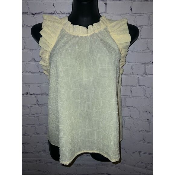 By the River Tops - By the River yellow summer top with frills
